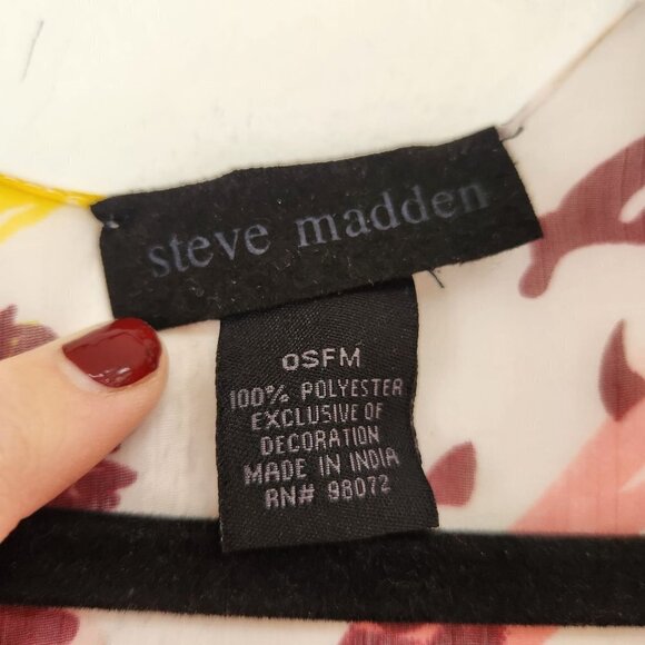 Steve Madden Sheer Floral Topper Kimono Swim Cover Fringe Trim Women's OS - Picture 6 of 7